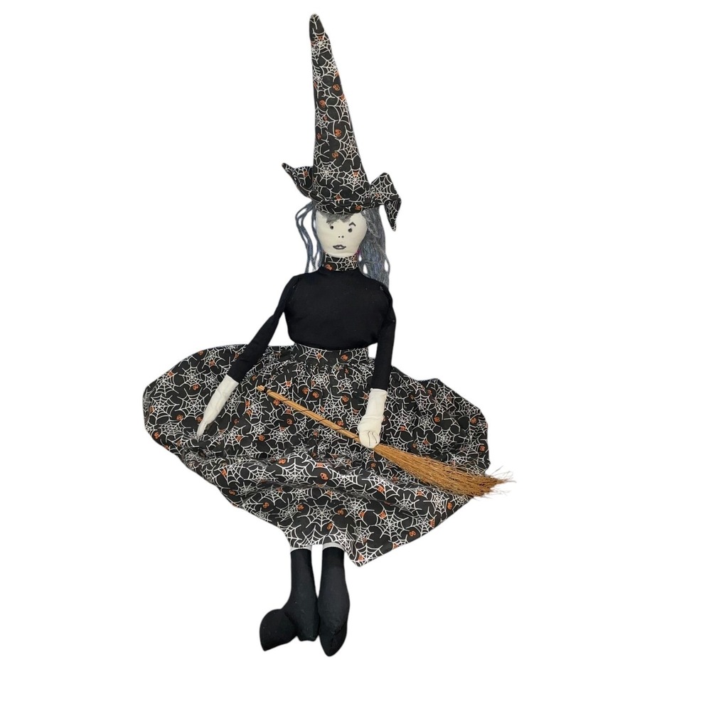 Primitive‎ Halloween Witch Doll Handmade Folk Art Shelf Sitter Decor